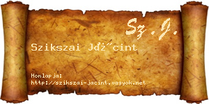 Szikszai Jácint névjegykártya